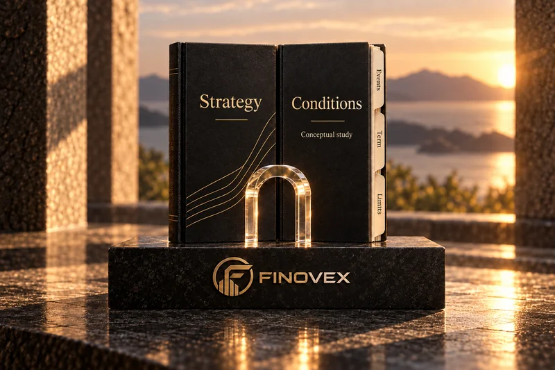 Two volumes about strategy and protection conditions connected by a glass piece in a conceptual composition.